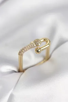 Genel Markalar Gold Renk Zirkon Taşlı Tifani Model Kare Kadın Yüzük 5886 - SMSHOP1442-3247