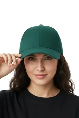 moda nokta Basic Şapka - Yeşil %100 Pamuk Gabardin Unisex Model