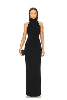 AFR CLOTHES KADIN YARIM BALIKÇI YAKA MAXİ BOY ÇİFT KAT JARSE ELBİSE