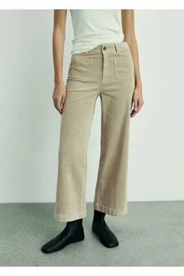 MANGO Woman Catherin culotte fitilli kadife pantolon