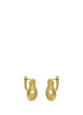 Safir Mücevher Vintage Oval Motif 14 Ayar Altın Kadın Küpe