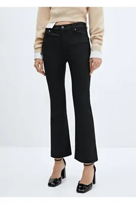 MANGO Woman Sienna Flare Crop Mumlu Jean Pantolon