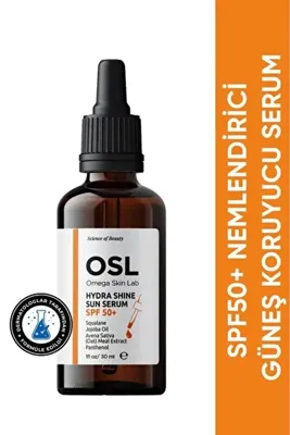 OSL Omega Skin Lab Spf 50 Nemlendirici Güneş Koruyucu Serum - Hydra Shine Sun Serum spf 50  30ml