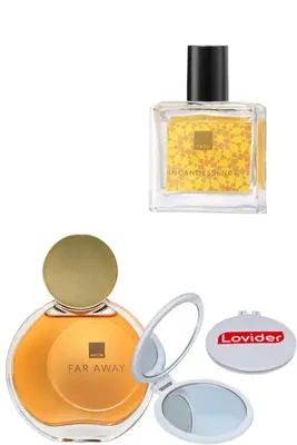 AVON Far Away Kadın Parfüm EDP 50ml + Incandessence Kadın Parfüm EDP 30ml + Lovider Cep Aynası
