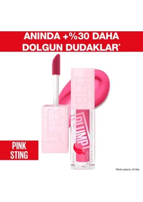 Maybelline New York Lifter Plump Dudak Parlatıcısı 003 Pink Sting Parlak Bitiş Nemlendirici Yoğun Renk