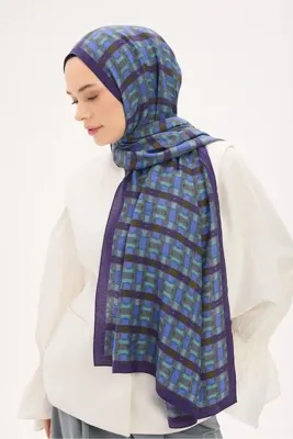 Silk Home Urban Hours Blok Desen Ametist Mayda Şal 190x70