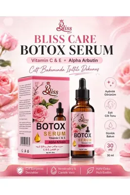 mazhar Bliss Care Botox Serum Vitamin C & E + Alpha Arbutin 30 ml – Aydınlatıcı ve Nemlendirici Cilt Bakım Serumu