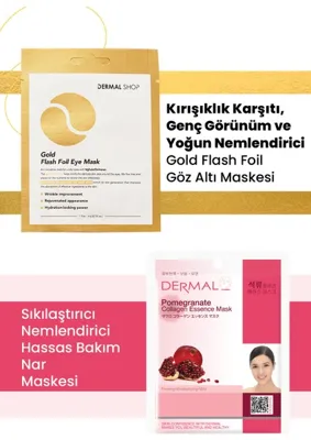 Dermal 3 Katmanlı Gold Göz Maskesi + Pamuk Badem Maskesi 23 G