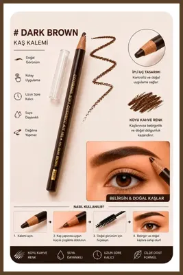 Nera Classy İpli İşaretleme Kalemi Microblading Ve Kalıcı Makyaj Yatay Uç Kaş Çizim Kalemi