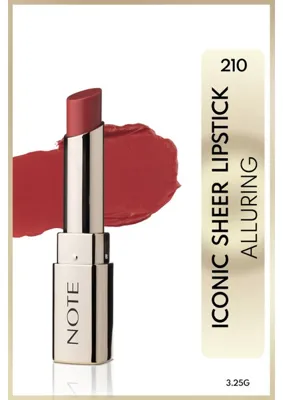 Note Cosmetics Iconic Sheer Lipstick Nemlendirici Parlak Ruj 210 Alluring - Kırmızı