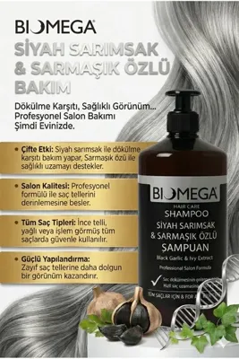Biomega Siyah Sarımsak ve Sarmaşık Özlü Şampuan 1000 ml