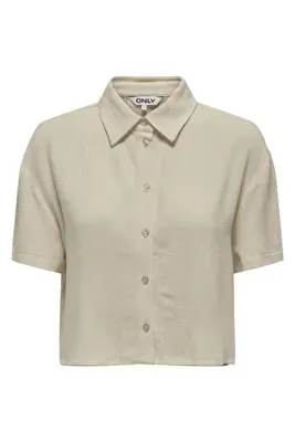 ONLY Onlsiesta Kısa Kollu Regular Fit Keten Gömlek  GÖMLEK 15322267