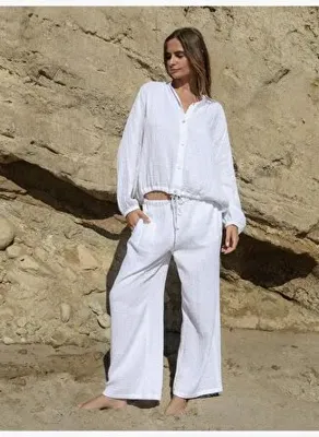 The Handloom Kaya Drawstring Pantolon - Beyaz