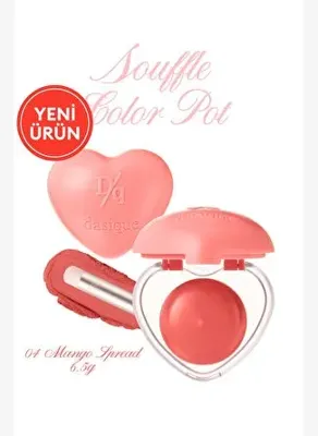 dasique Yoğun Pigmentli Köpük Yapıda Kadife Bitişli Ruj & Allık DASIQUE Souffle Color Pot 04 Mango Spread