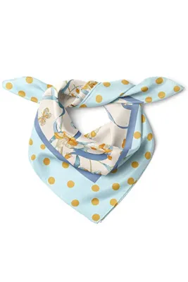nehir eşarp Puantiye & Çiçek Desen Fular Bandana 50x50 Cm