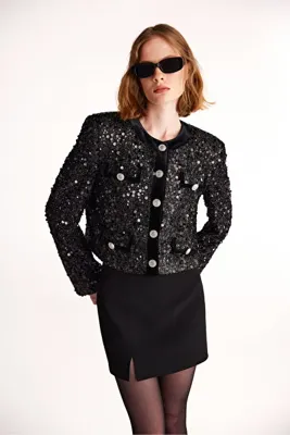 Urban Muse Payetli Siyah Ceket