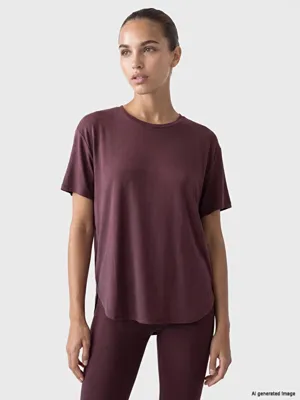 KOOR SPORT Modal Karışımlı Oversize Kadın Spor Tişört