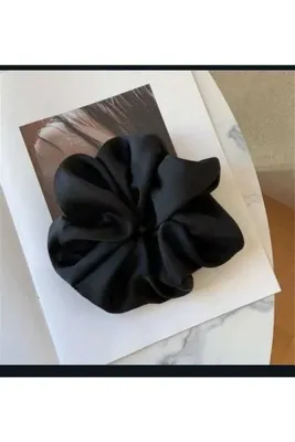 Elvinege Aksesuar Büyük Boy Saten Lastikli Simit Toka - Scrunchie Toka