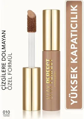 Flormar Stay Perfect Yüksek Pigmentli & Yarı Mat Bitişli Likit Kapatıcı 010 Toffee