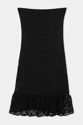 Drop by TrendyolMilla Siyah Dantelli Likralı Astarlı Uzun Etek TDRSS26ET00048
