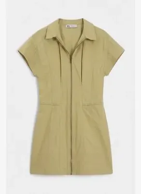 BSL Fermuar Kapama Cotton Mini Elbise