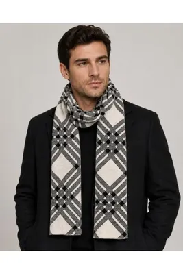 Sebir Moda Kareli Triko Atkı