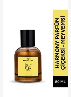Ashley Joy Harmony Kadın Parfüm EDP 50 ML | Çiçeksi & Meyvemsi |Çilek, Ananas, Şakayık| Amber Renkli Cam Şişe