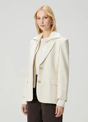 Rag&Bone Frank Mixed-Media Ekru Blazer