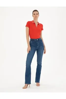 Pierre Cardin Koyu İndigo Flare Fit Jean Pantolon 50284084-VR089