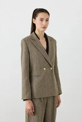 Gusto Kazayağı Blazer Ceket - Kahverengi