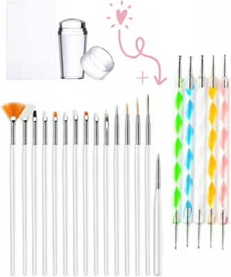 Fontenay Jel Tırnak Nail Tırnaksüsleme Makyaj Için Boyama Fırça Seti French Stamper Dotkalem Set Pem