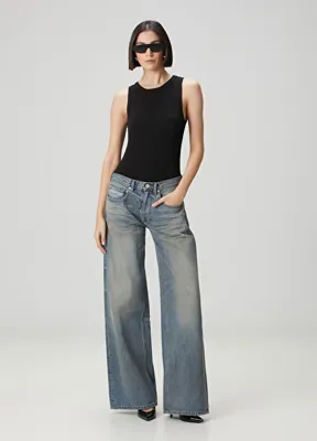 Balenciaga Mavi Wide Leg Jean Pantolon