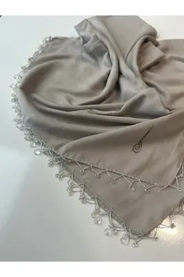GÜNBATILI El Işi El Oyalı Düz Renk Eşarp Yazma Yemeni Çeyizlik Hediyelik 100x100cm