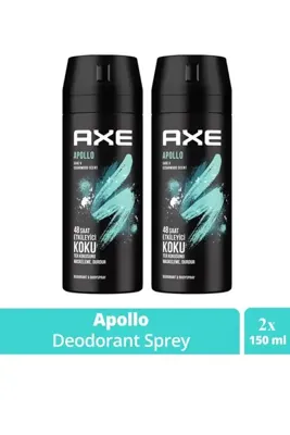 NW NessiWorld 2 Adet Axe Erkek Sprey Deodorant Apollo 48 Saat Etkileyici Koku Vücut Spreyi 150 ml