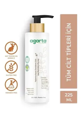 Agarta Hyaluronik Asit,Laktik Asit Etkili Yaşlanma Karşıtı Temizleme Sütü 225 Ml