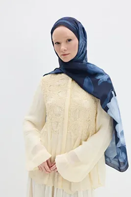 cs camellia scarf Lotus Soft Collection - Lacivert