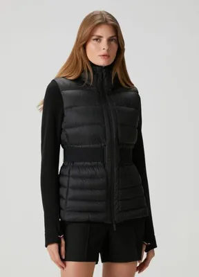 Moncler Melia Siyah Kapüşonlu Yelek