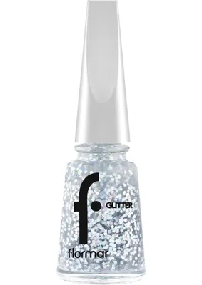 MUJGAN Flormar Yoğun Simli Şeffaf Oje - Glitter Nail Enamel - GL001 STARDUST-8682536049795