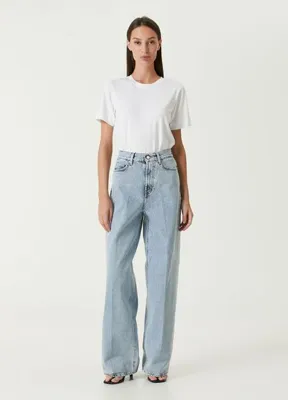 Toteme Açık Mavi Wide Leg Jean Pantolon