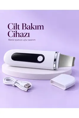 atastore2017 USB Şarjlı Metal Spatula Uçlu Beyaz Yüz ve Cilt Bakım Cihazı - Lisinya
