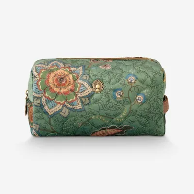 Pip Studio Yeşil Polyester Makyaj Çantası 21,5x10x10,5 cm