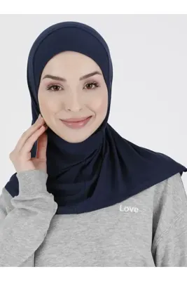 ec ecardin Hanfendy Atletik Düz Spor Hijab Bone - Lacivert - ( ST043 ) , ( ID 7804303 )