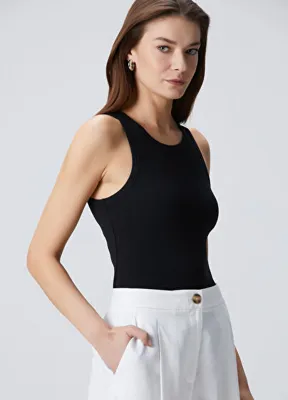 Beymen Collection Siyah Bisiklet Yaka Ribli Atlet