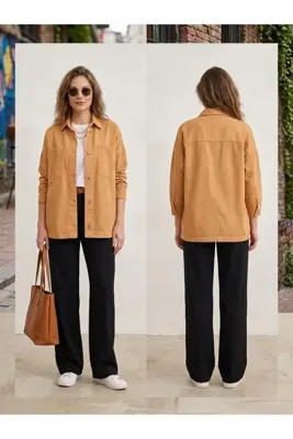 SOLİS MODA KADIN GABARDİN ÇEKET ÇİFT CEPLİ VE DÖKÜMLÜ