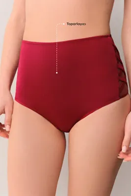 SUWEN Yüksek Bel Yanı Biyeli Bikini Alt