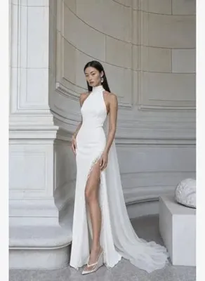 Nazlı Ceren Sein Krep Elbise Ivory