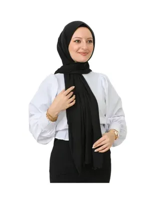 Prien Düz Penye Şal Siyah