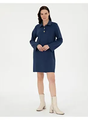 Pierre Cardin Kadın Lacivert Regular Fit Modal Kumaş Örme Elbise 50308163-VR033