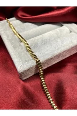 Genel Markalar Sıralı Badem Kesim Bileklik (Gold)