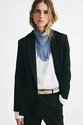 H&M Tek Düğmeli Gabardin Blazer
